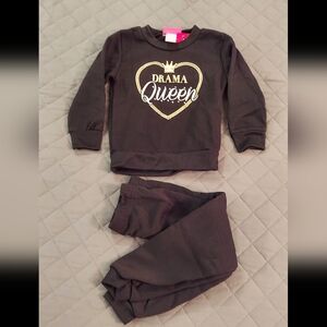 Black and Gold Drama Queen Sweatshirt and Pants Set